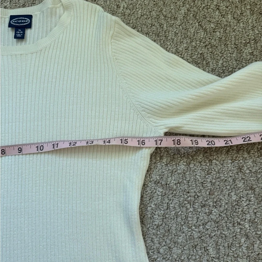 Cream Ribbed Short Sleeve Top - Picture 5 of 7